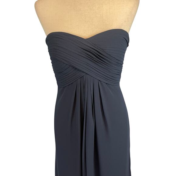 Bill Levkoff SHILOH 1121 Sweetheart Chiffon Dress Formal Gown Navy Size 4 - Picture 3 of 8